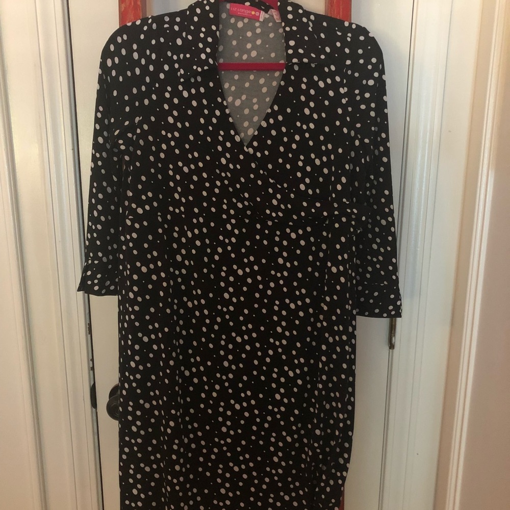 Black pokadot maternity dress